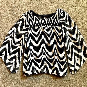 Black and White Blouse